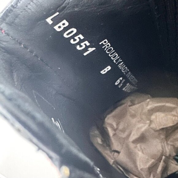 NEW Lane CHELSEA Womens Cowboy Bootie 6.5 Western Black Leather Short Boots - Picture 9 of 12